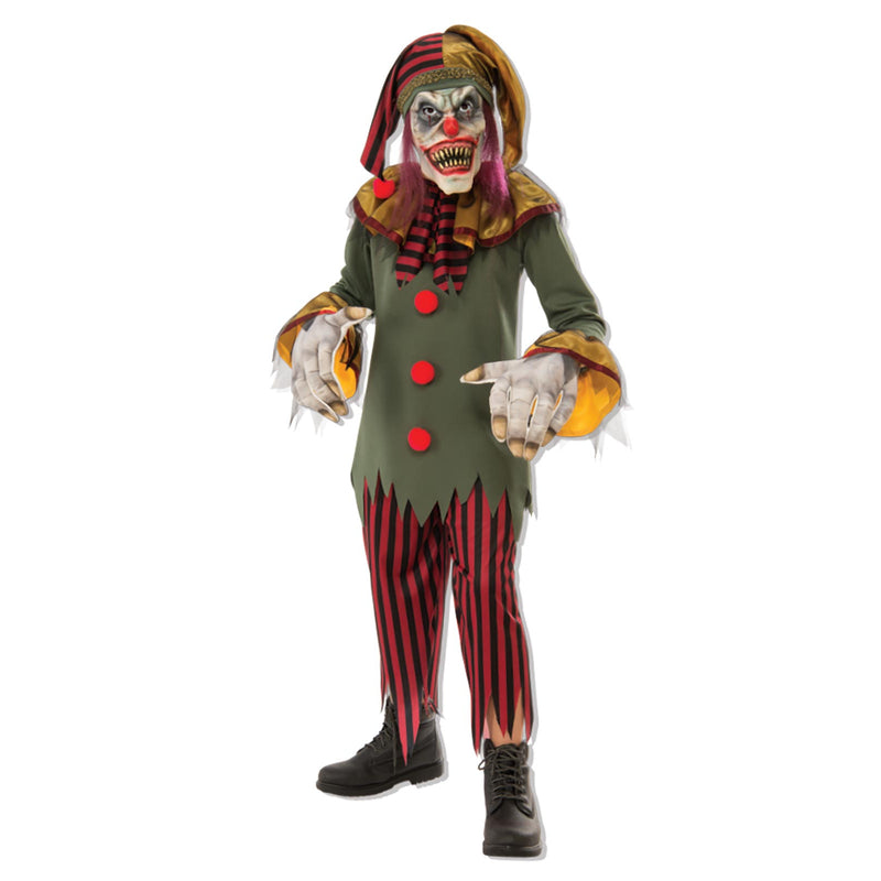 Crazy Clown Costume Child Boys Green
