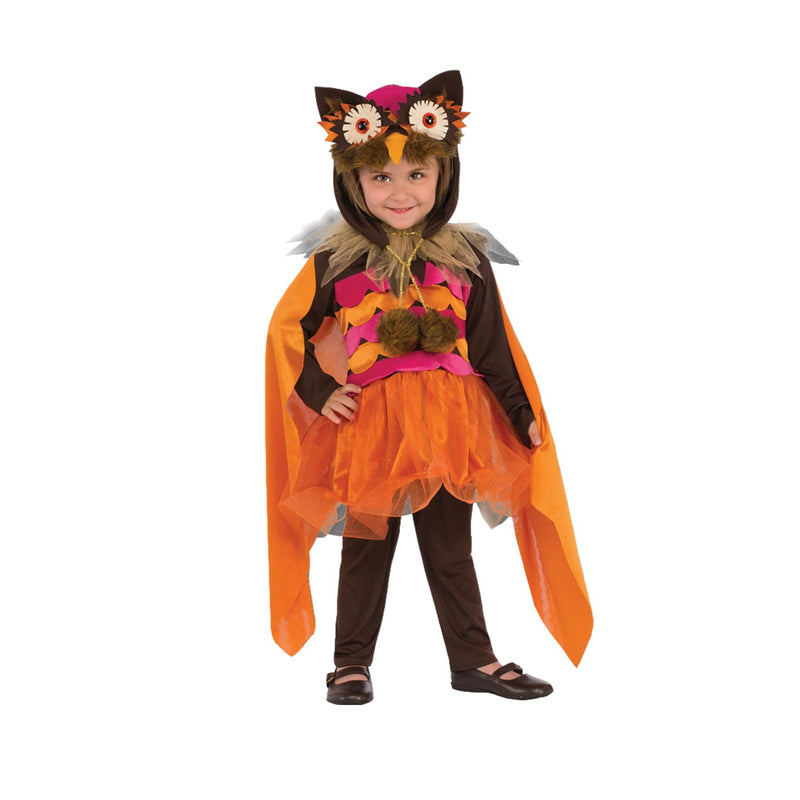 Hoot Owl Costume Girls Orange