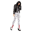 Bug Print Leggings Adult White Womens -1