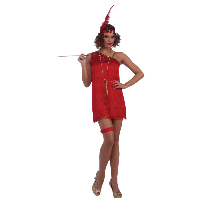 Sexy Ruby Red Dazzle Flapper Costume Adult -1