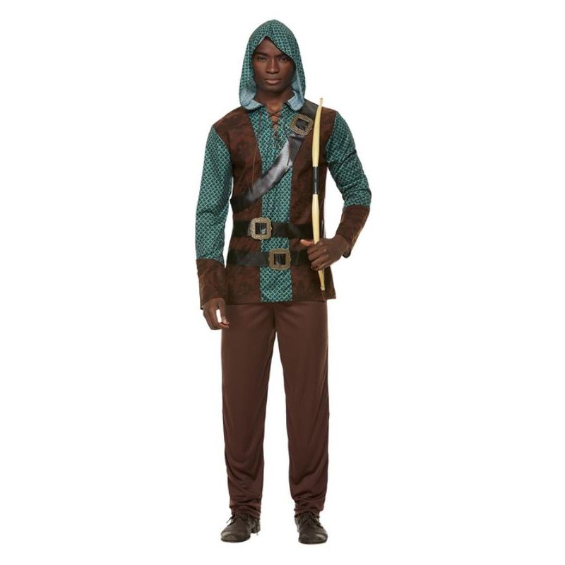 Deluxe Forest Archer Costume Green Mens Brown