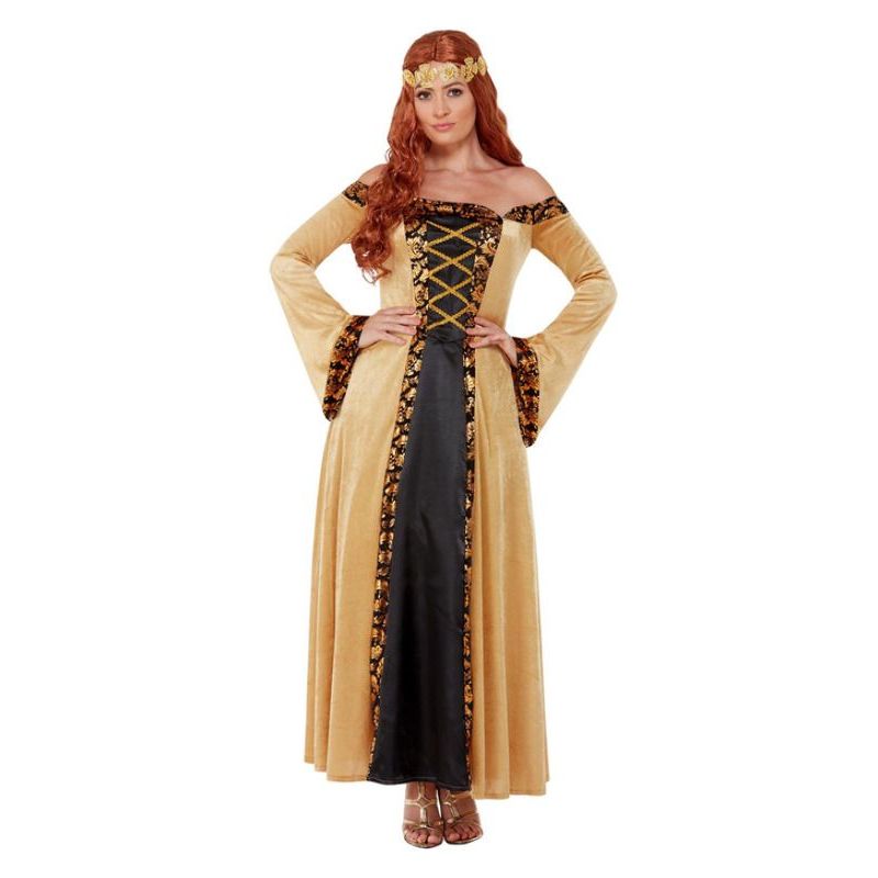 Deluxe Medieval Countess Costume Gold Womens