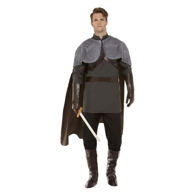 Deluxe Medieval Lord Costume Grey Mens Brown