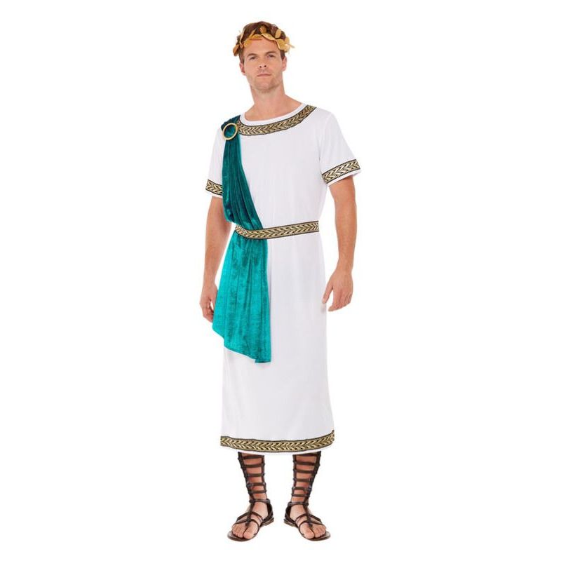 Deluxe Roman Empire Emperor Toga Costume White Mens