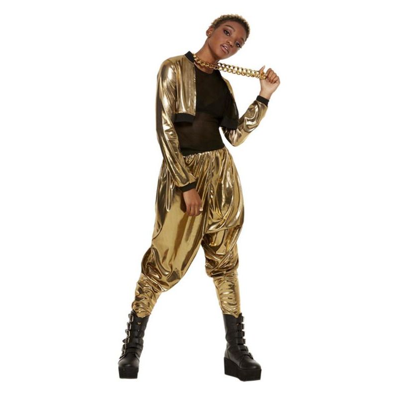 80s Hammer Time Costume Gold Womens -1