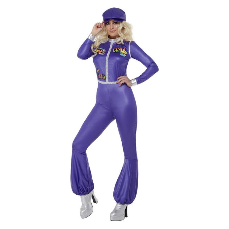 70s Dancing Queen Costume Purple Womens -1