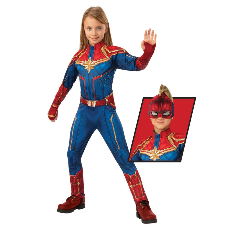 Captain Marvel Deluxe Hero Suit Girls Blue