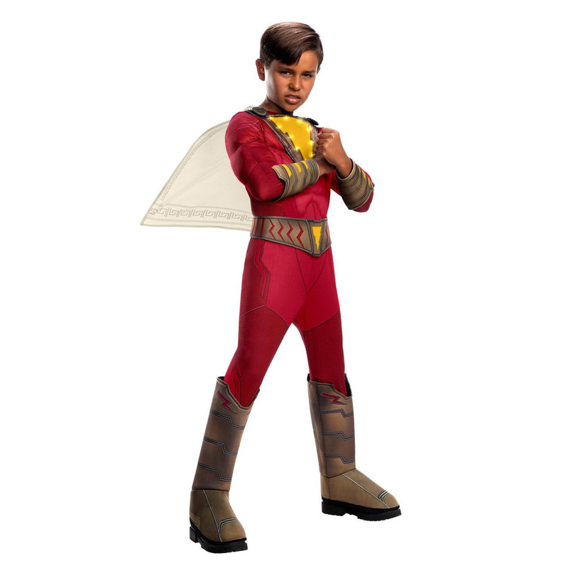 Shazam Deluxe Light Up Costume Boys Red