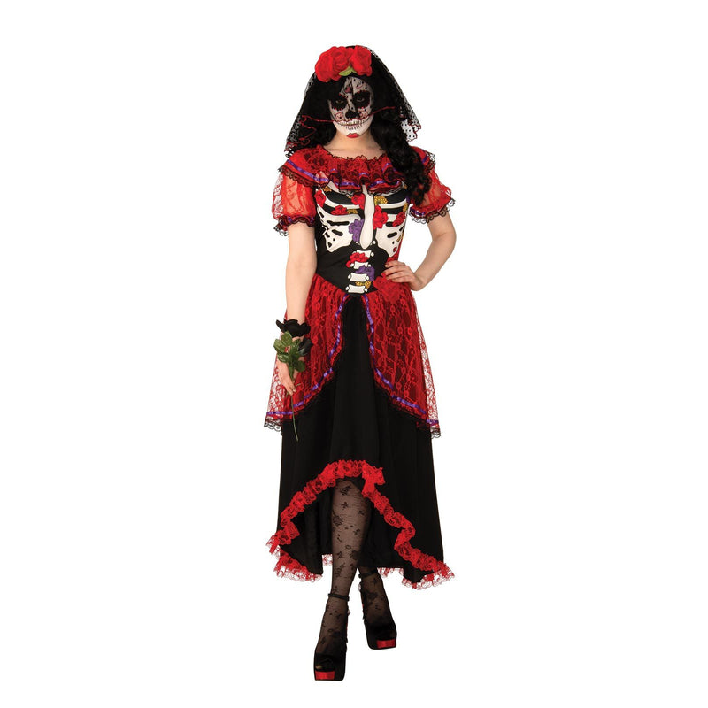 Day Of The Dead Womens Costume Adult Red