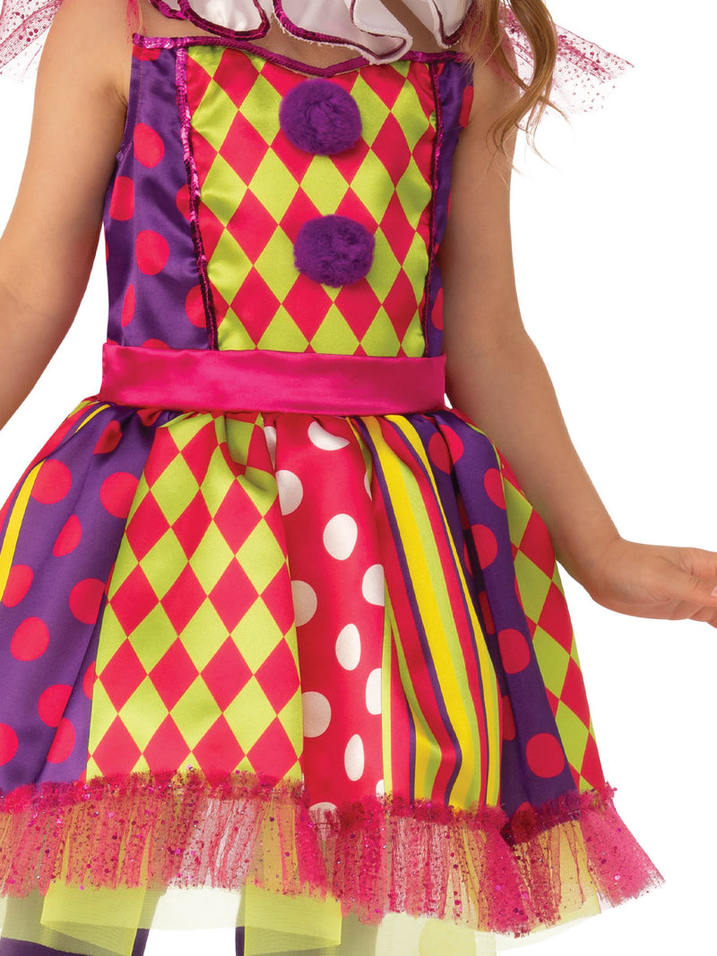 Bright Clown Costume Child Girls Pink