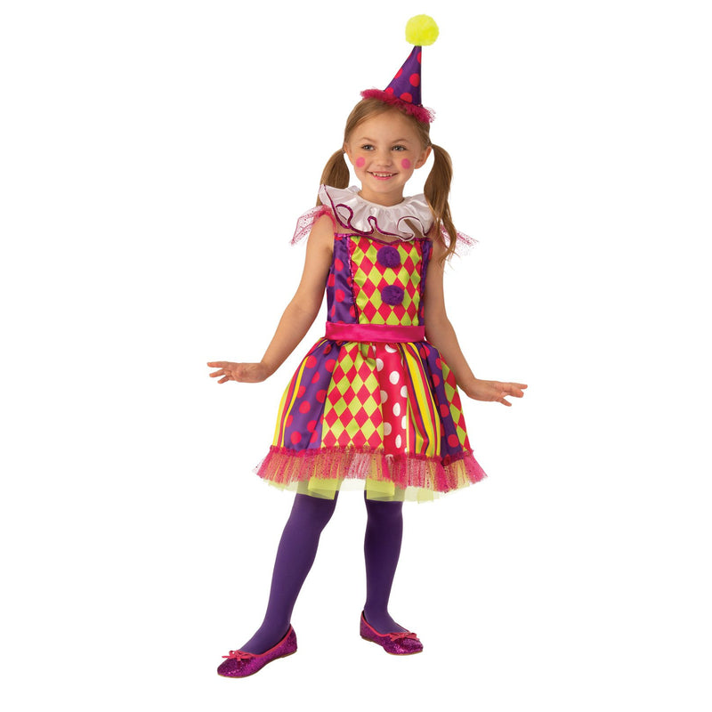 Bright Clown Costume Child Girls Pink