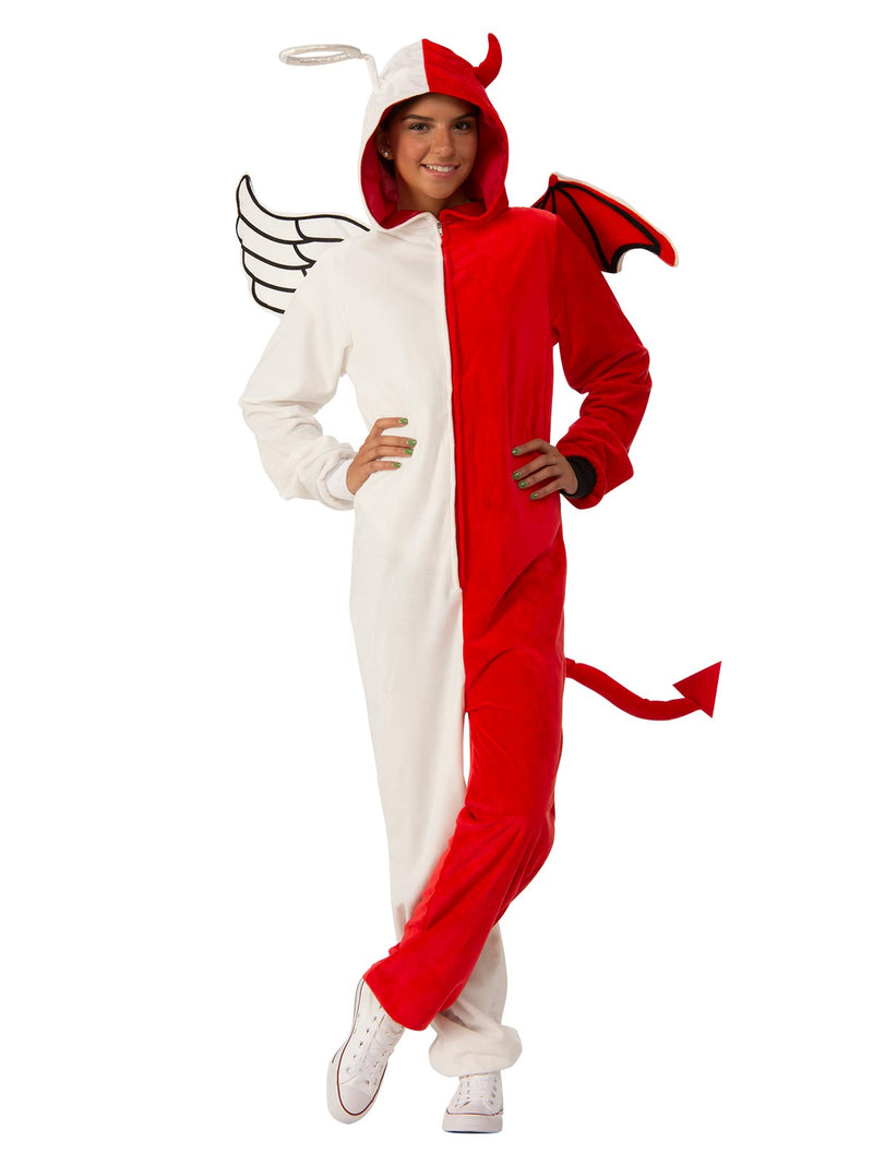 Angel Or Demon Furry Onesie Costume Unisex Red