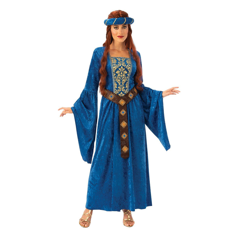 Juliet Medieval Maiden Costume Adult Womens Blue