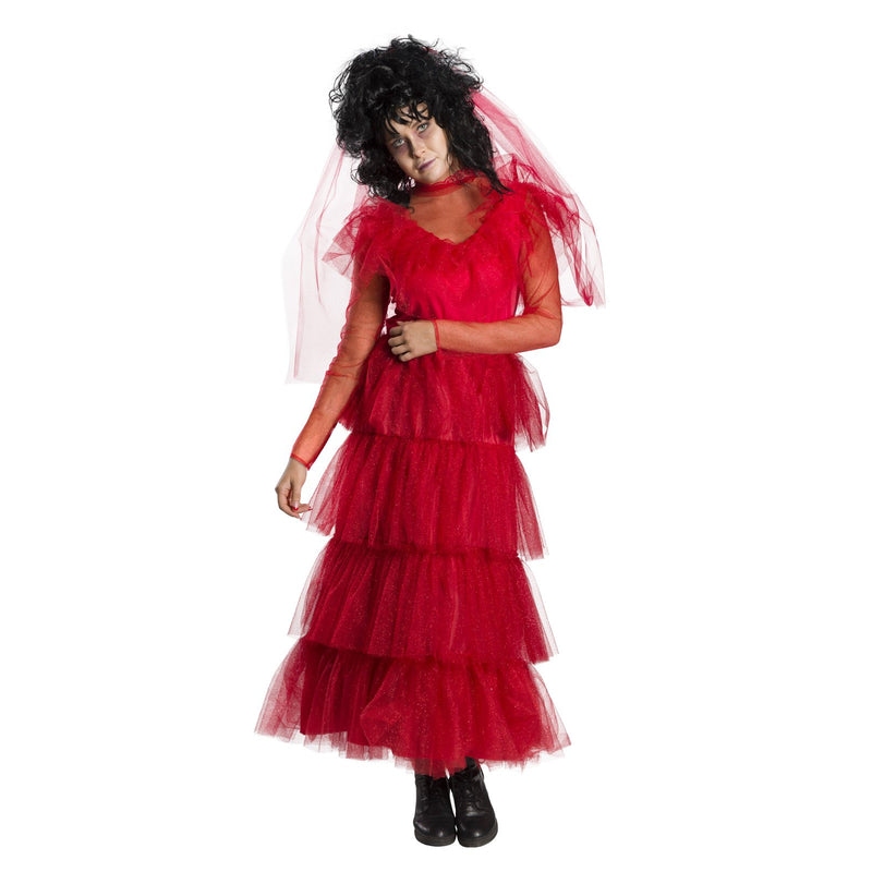Lydia Deetz Wedding Dress Costume Womens Red