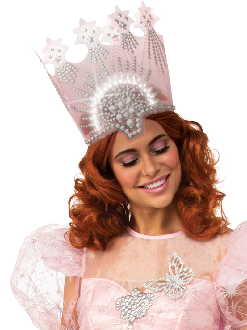 Glinda Deluxe Costume With Light Up Crown Womens Pink