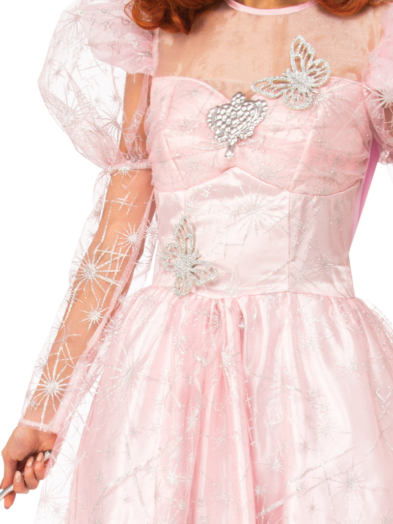 Glinda Deluxe Costume With Light Up Crown Womens Pink