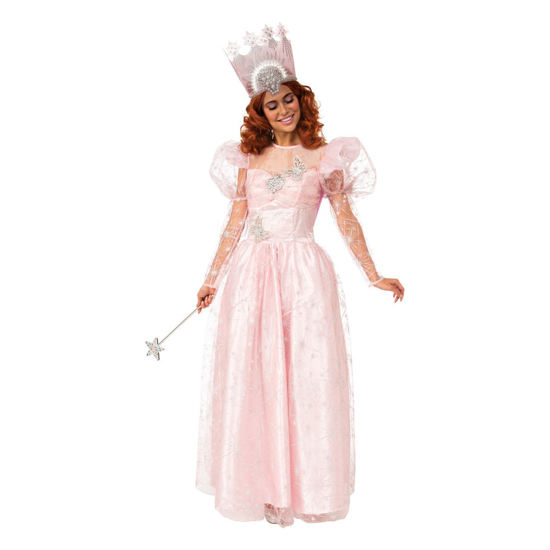 Glinda Deluxe Costume With Light Up Crown Womens Pink