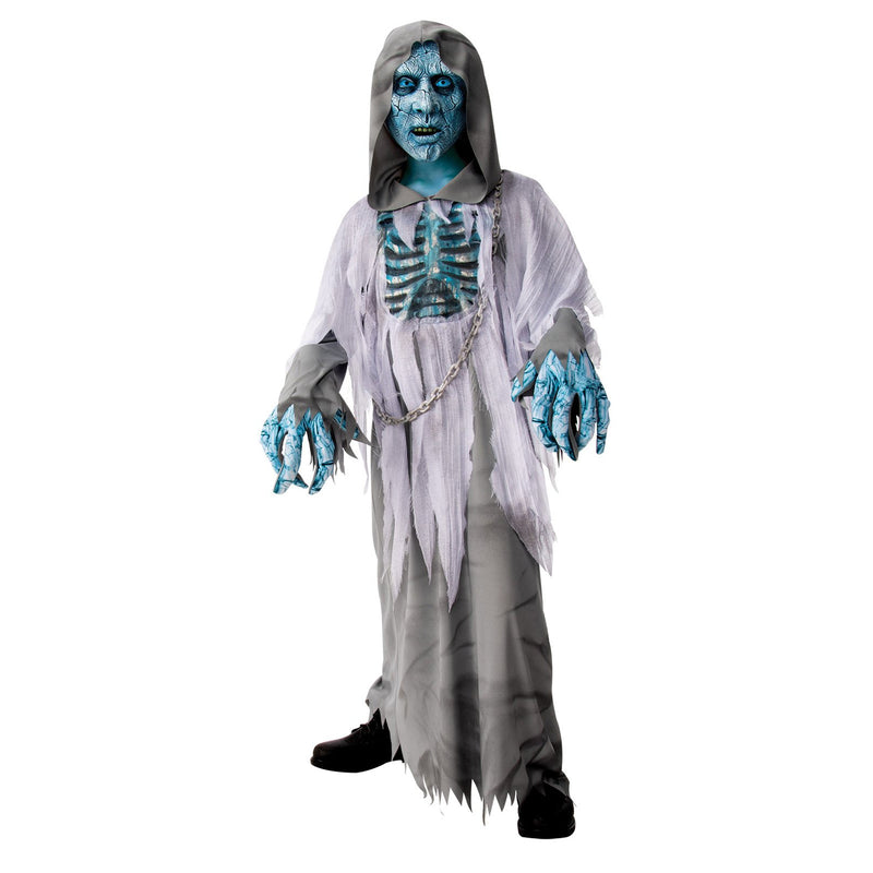 White Demon Hooded Robe Costume Boys Grey