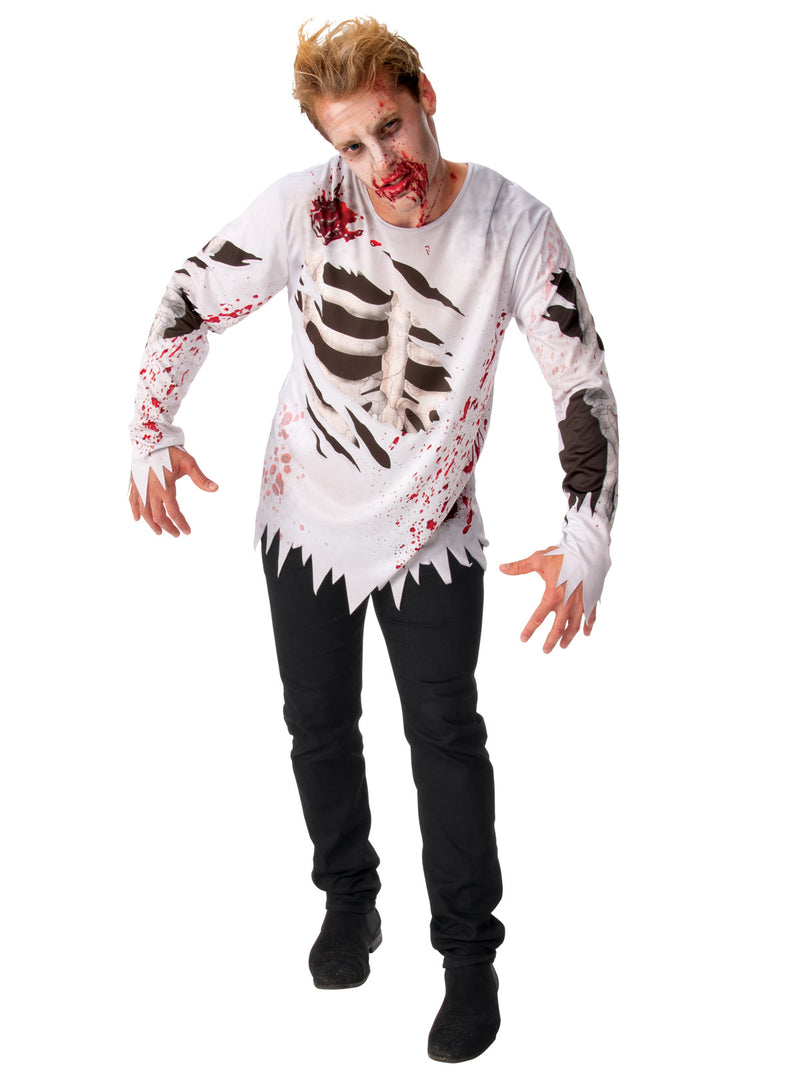 Zombie Costume Top Mens White
