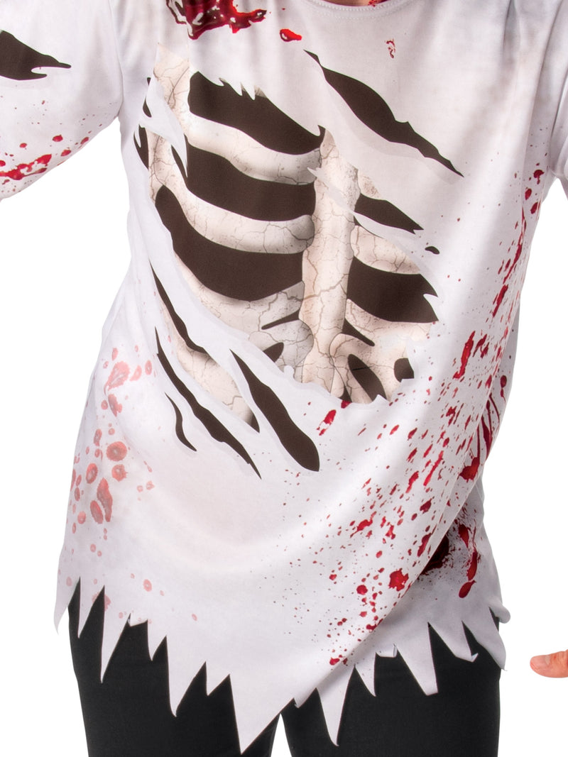 Zombie Costume Top Mens White