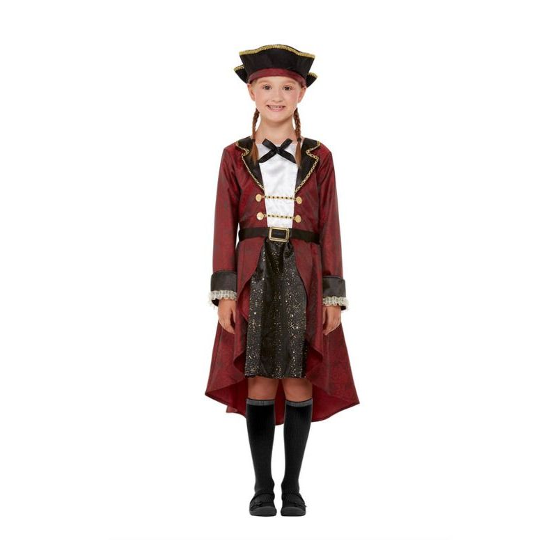 Deluxe Swashbuckler Pirate Costume Girls Red