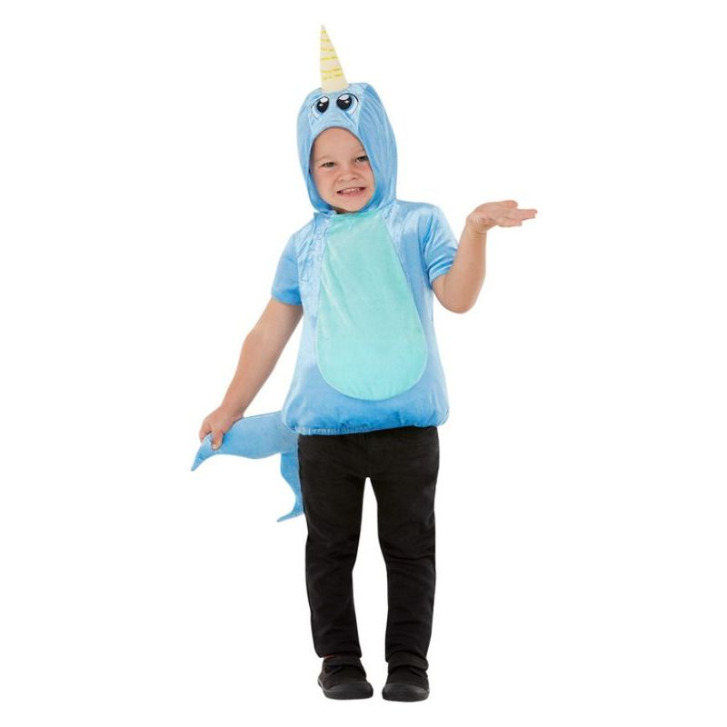 Narwhal Costume Toddler All In One Hooded Top Blue