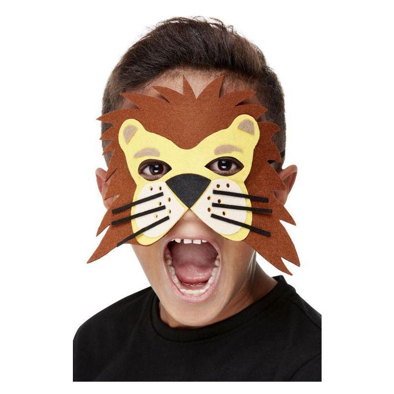 Lion Felt Mask Unisex Brown