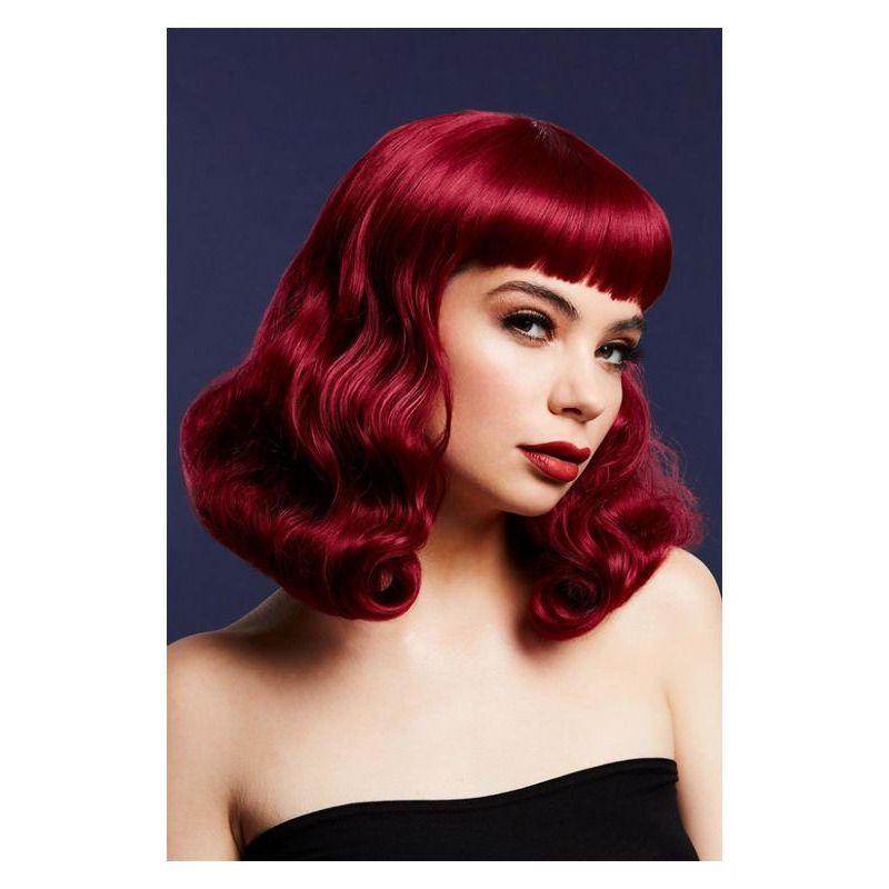 Fever Bettie Wig With Short Fringe Plum Womens Red