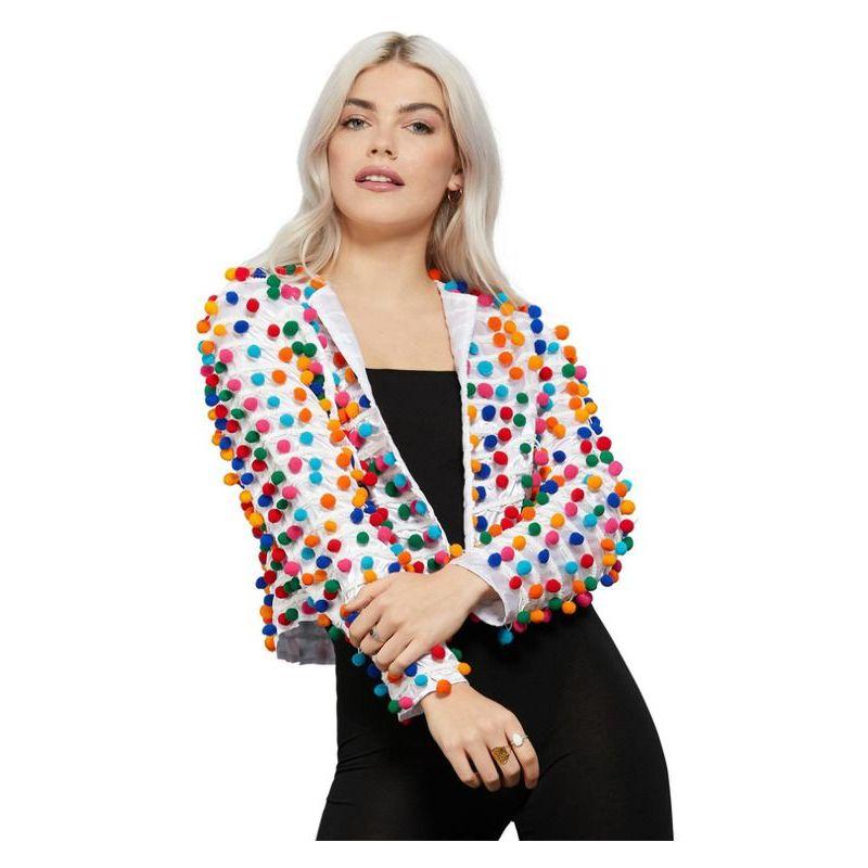 Fever Pom Pom Festival Jacket Rainbow Womens