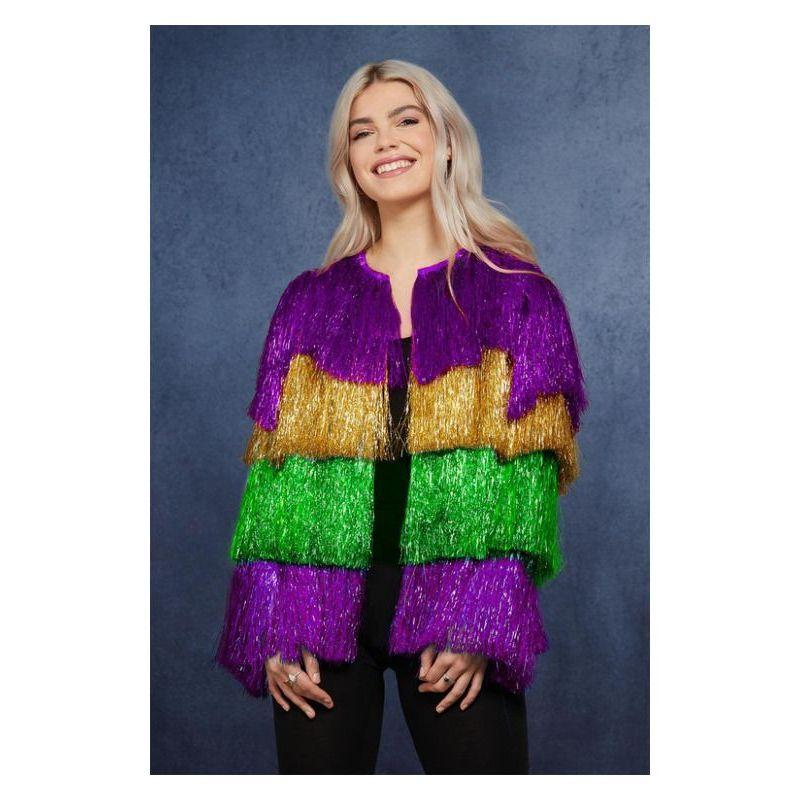 Fever Tinsel Mardi Gras Jacket Multi Coloured