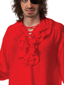 Ruffled Pirate Shirt Red Adult Mens -2