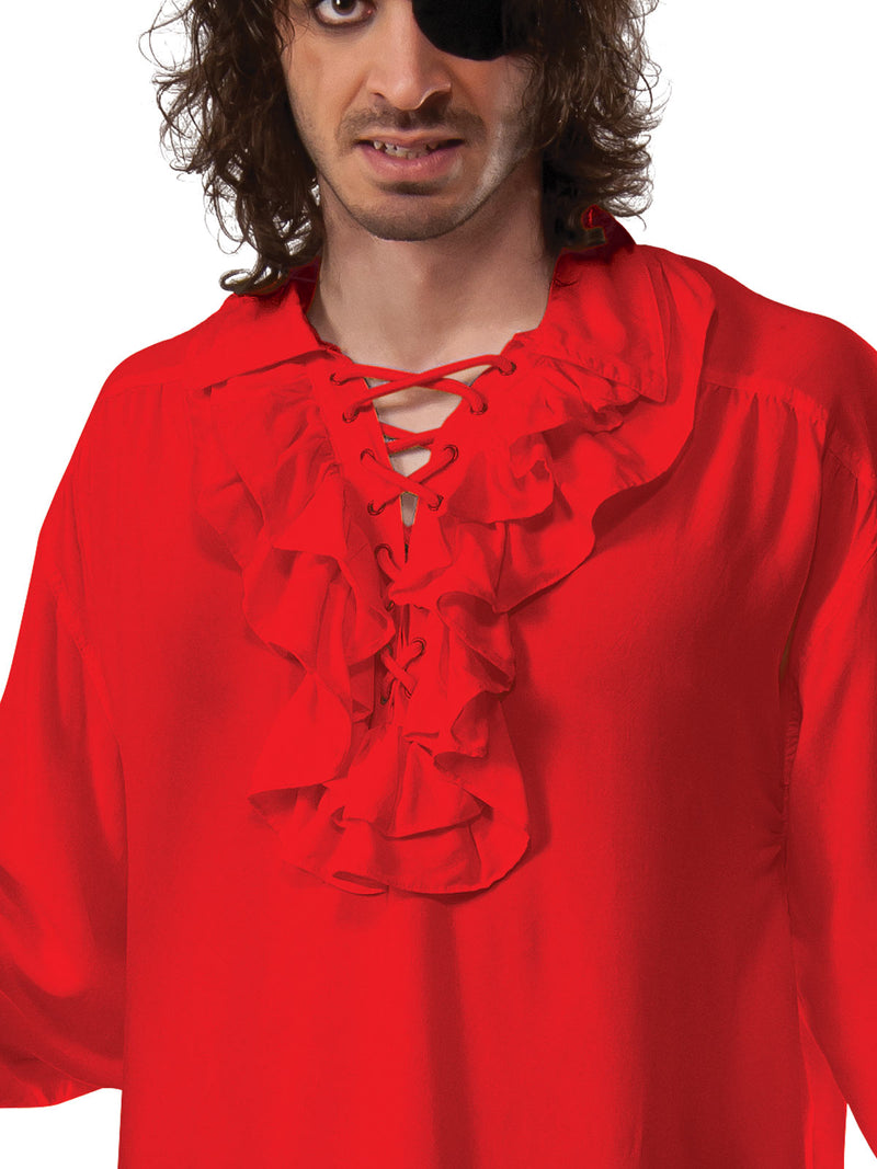 Ruffled Pirate Shirt Red Adult Mens -2