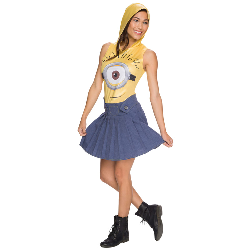 Minion Face Dress Adult Womens Yellow -1