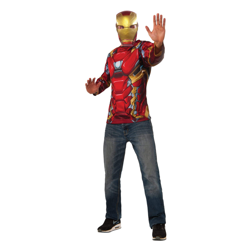 Iron Man Adult Costume Top Adult Mens Red -1