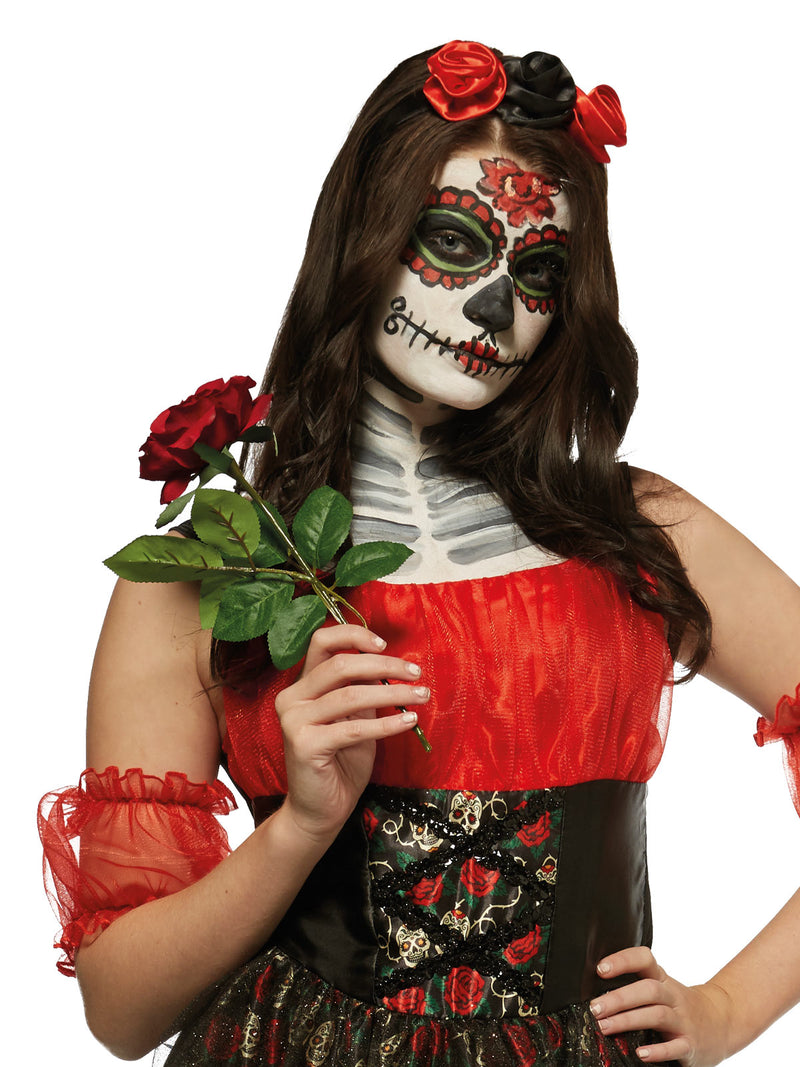 Red Rose Day Of The Dead Costume Womens