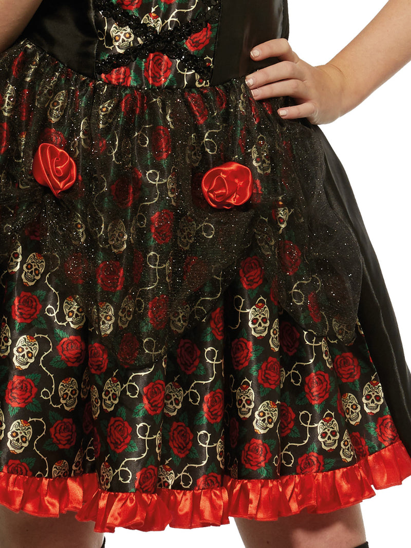 Red Rose Day Of The Dead Costume Womens