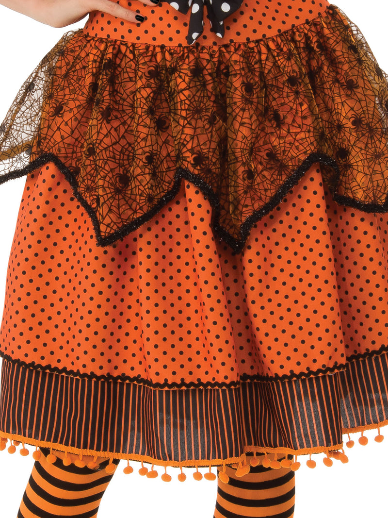 Polka Dot Witch Costume Adult Womens Orange