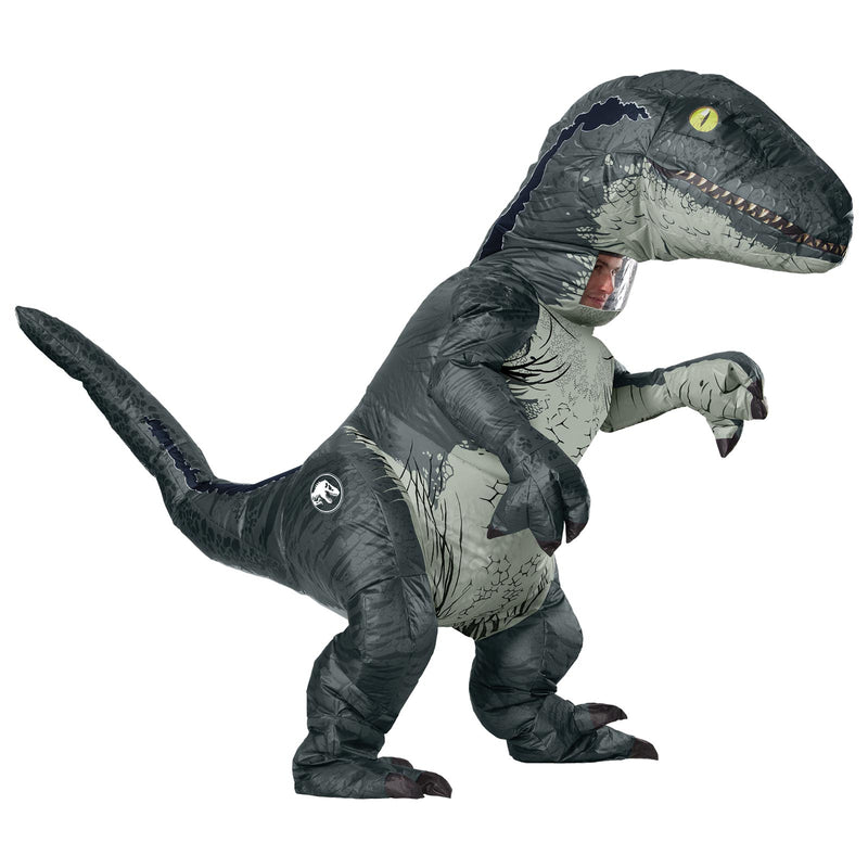 Velociraptor Blue Inflatable With Sound Adult Unisex Grey