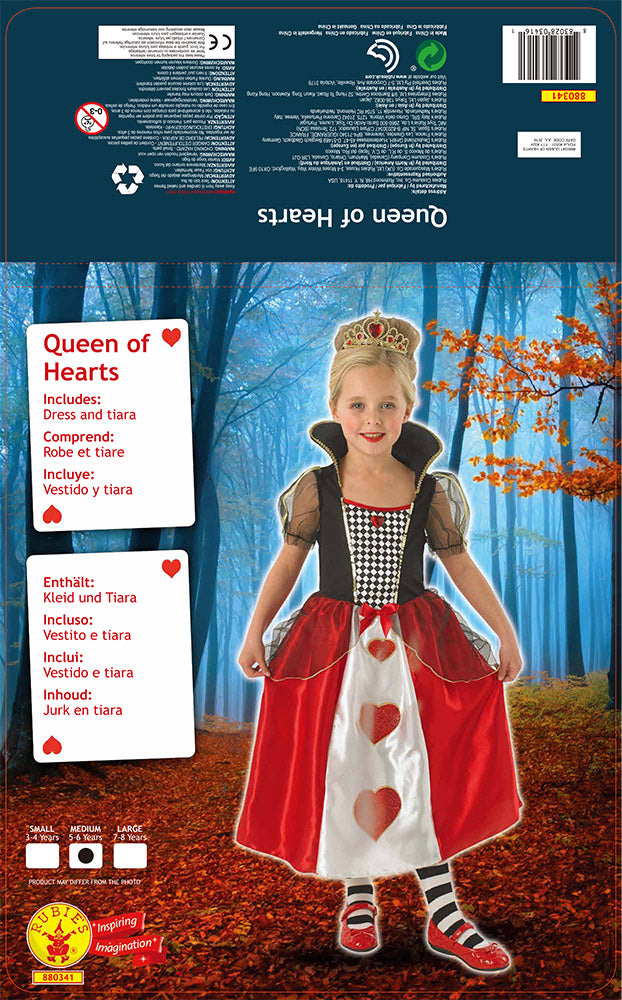 Queen Of Hearts Costume Child Girls Red