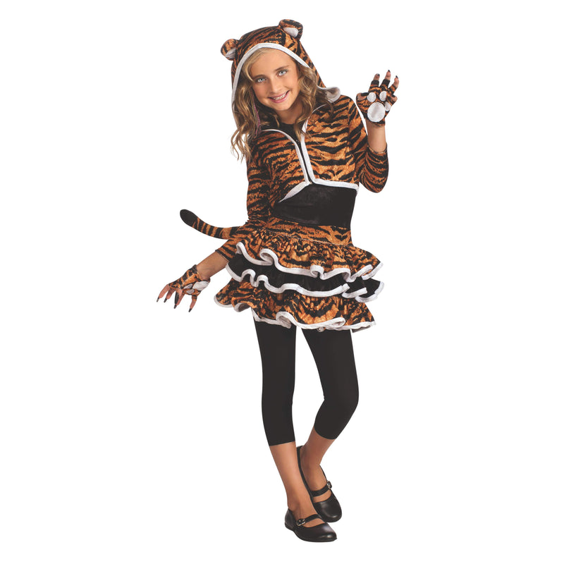 Tigress Hoodie Costume Girls Orange