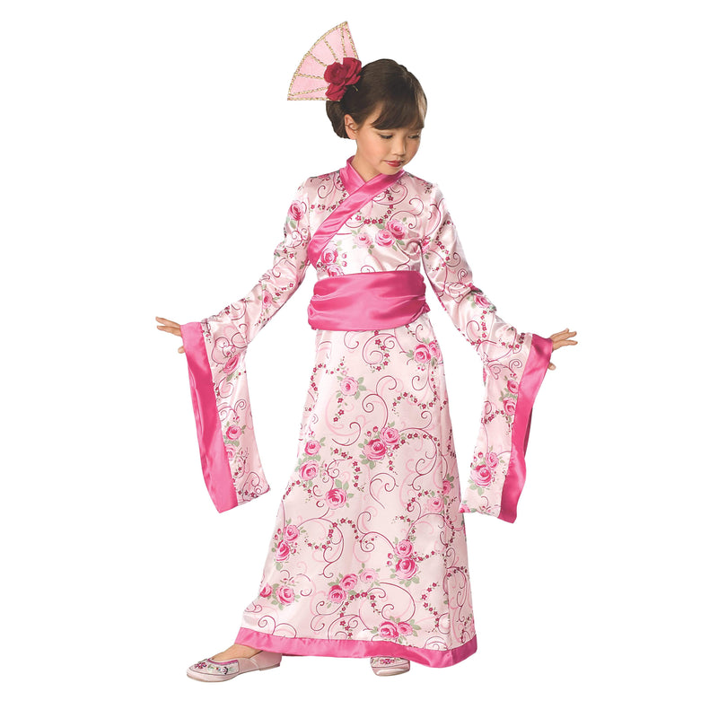 Asian Princess Costume Girls Pink -3