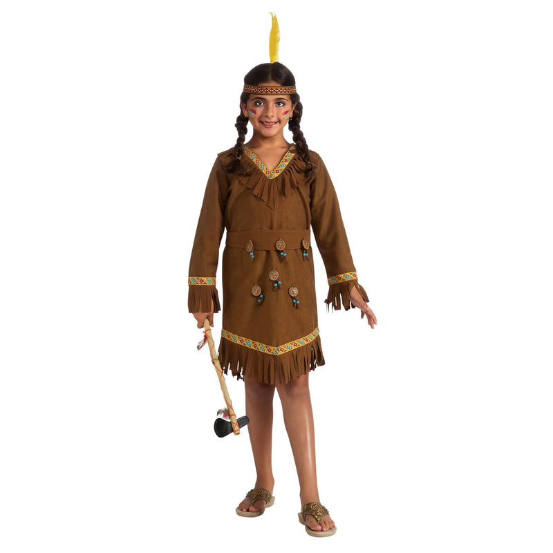 Native American Girl Costume Child Unisex Brown