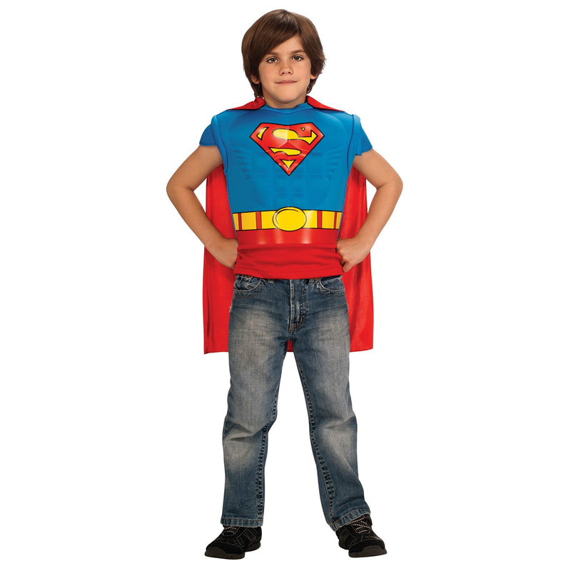 Superman Muscle Chest Costume Top Child Unisex Blue