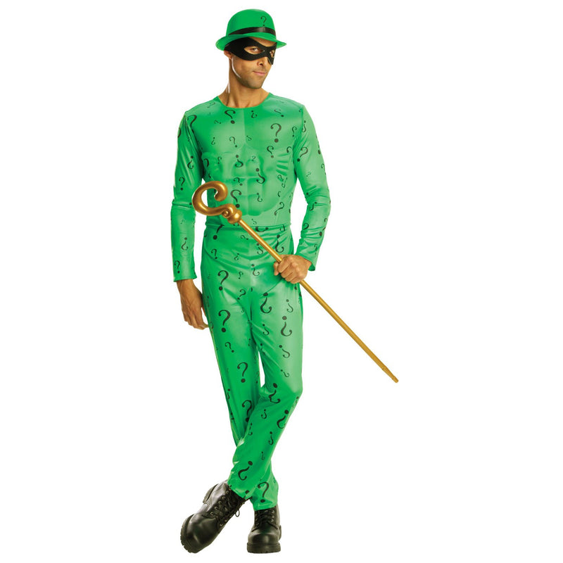 The Riddler Classic Dc Costume Adult Mens Green -1