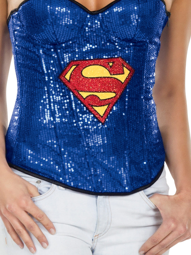 Supergirl Sequin Corset Womens Blue -2