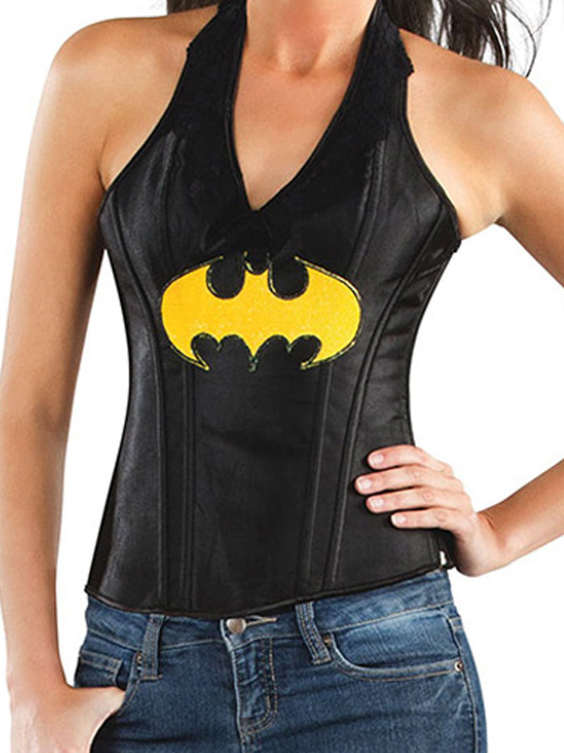 Batgirl Leather Look Corset Womens -2