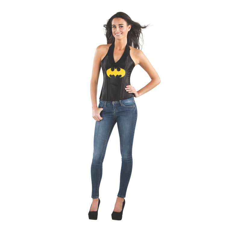 Batgirl Leather Look Corset Womens -1