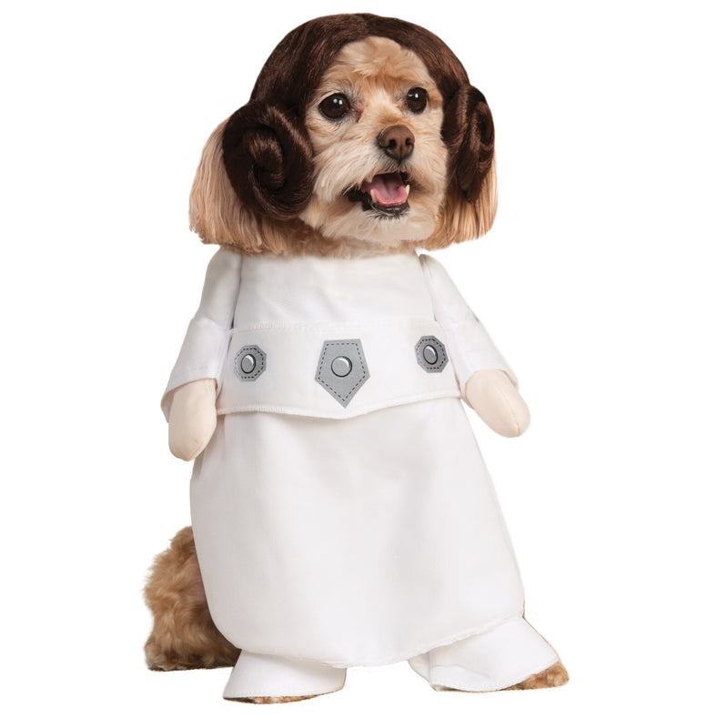 Princess Leia Pet Costume Unisex White -5
