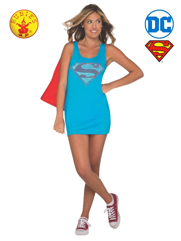 Supergirl Tank Dress Teen Adult Unisex Blue