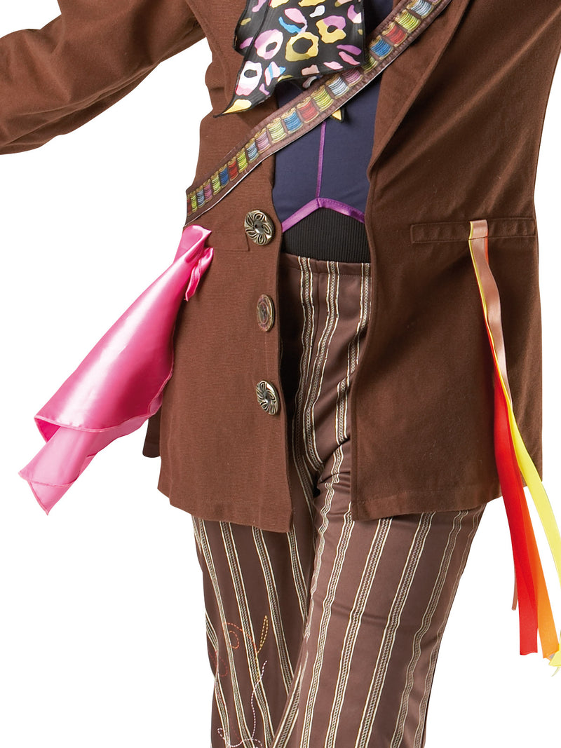 Mad Hatter Deluxe Costume Adult Mens Brown -3